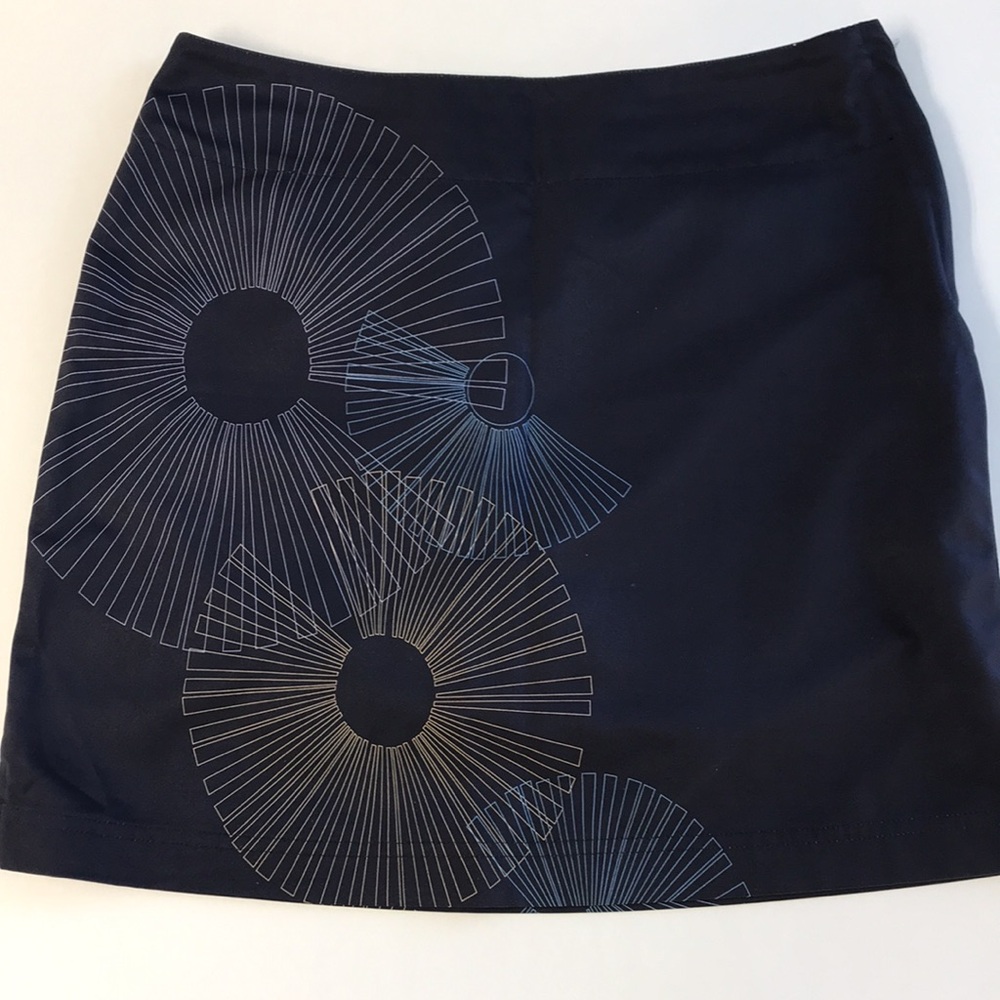 Lija Women's Navy Blue Tennis Golf Skort Skirt Side Zip Pocket Size 4